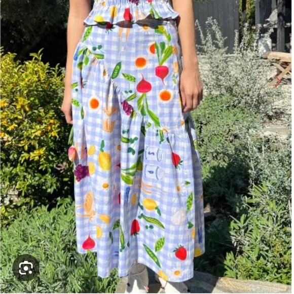 Lisa Says Gah Maeve Midi Skirt in Picnic Al Fresco Gingham - Picture 2 of 4